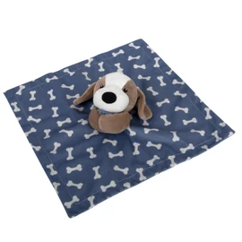 Minky Animal Snuggler Lovey Blanket for Kids, Babies, Boys, Girls, Gender Neutral Security Blanket with Stuffed Animal