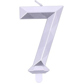 Candelina Buon Compleanno Diamond SILVER n.7