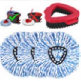 Mothers Day Gift for Mom O Cedar Spin Mop Replacement Heads Heavy Duty Microfiber Refill Set with Scrub Brush for Hardwood Tile Floors Rinse Clean 2 Tank System - quantity: 3pcRinsemop+1brush