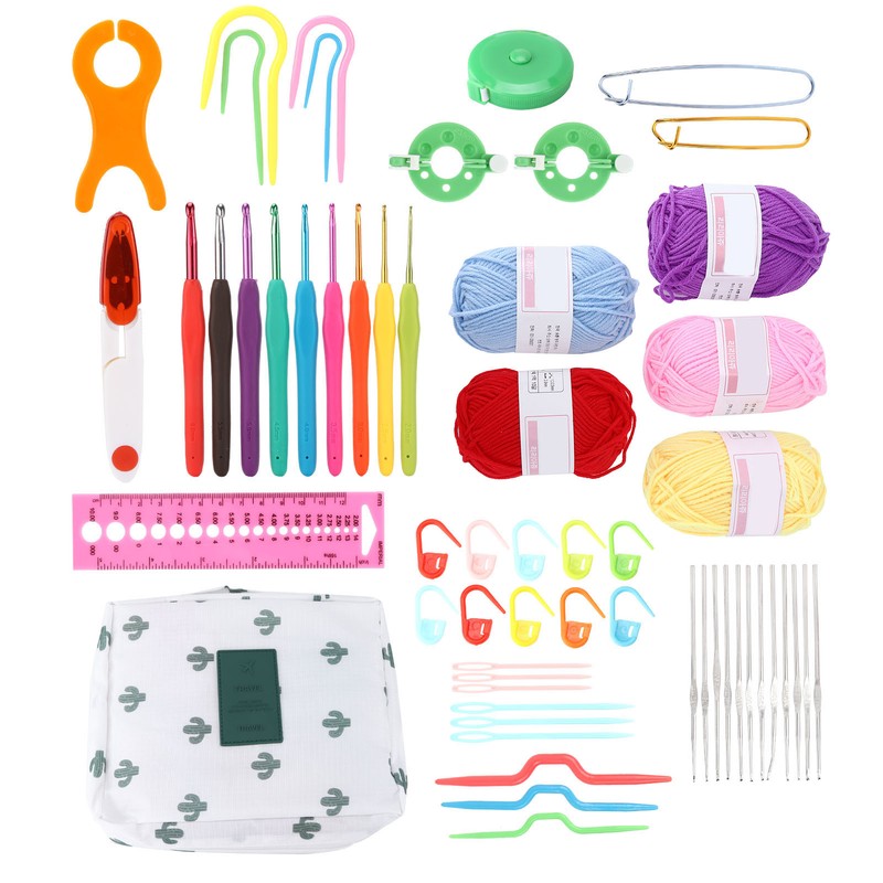 12 Pcs Crochet Needle Set Aluminum Oxide Weaving Sewing Knitting