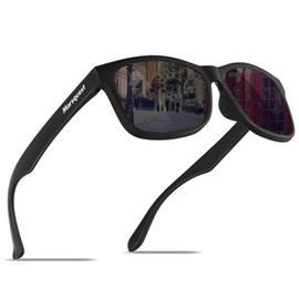 MARSQUEST Polarized Sunglasses, Wellington Type, UV400 UV Protection, Reflective Light, Strong Light, Glare Cut, Drop Prevention, Shock Resistant, For Cycling, Driving, Running, Fishing, Climbing, Trekking, Fashion for Men & Women, black (black 19-3911tcx)