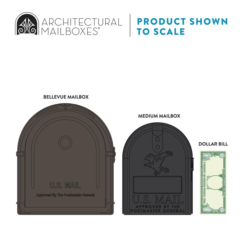 Architectural Mailboxes Bellevue Galvanized Steel Post Mount Mailbox, Compatibility Code