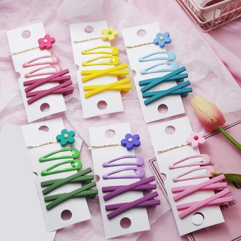 7 Pcs Yellow Sweet Flower Women Girl Barrette Bobby Pin