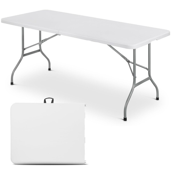 OS MOTOR 72 Inch Folding Table with Carry Handle, Portable