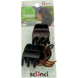 Scunci: Browns & Black Jaw Clips, 1 Ct