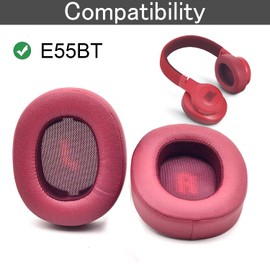 Aiivioll Replacement Ear Pads Compatible with E55BT Headphones Ear Pads Headset Ear Pads Protein PU Leather Ear Pads Repair Parts(Red)