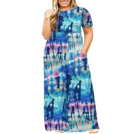 Kancystore Tie Dye Plus Size Summer Dresses Cute Valentines Outfits Gifts for Her Women Wife 4XL