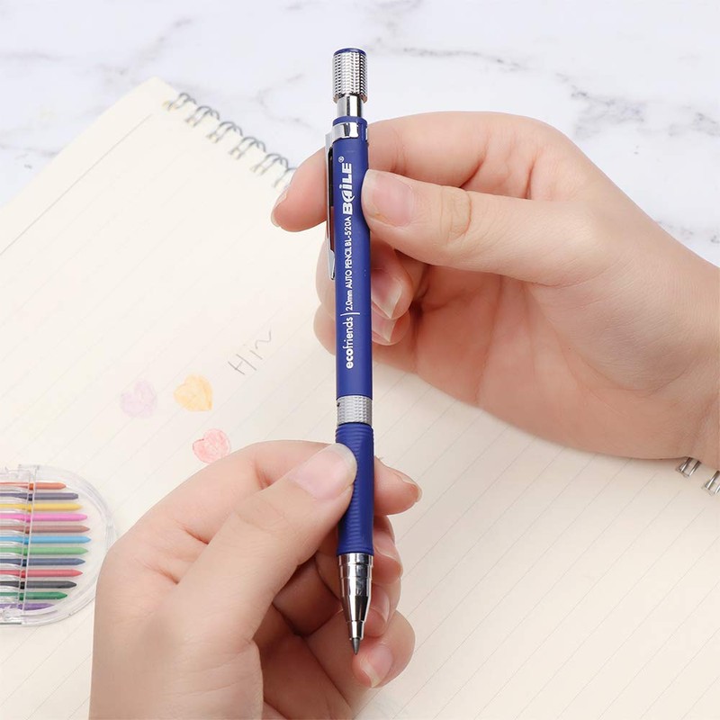 5pcs 2.0 mm Mechanical Pencil Lead Holder Set, 3pcs Automatic