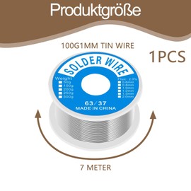 Lötzinn Mit Flussmittel, Lötdraht 1mm 100g, Solder Wire Mit Kolophoniumkern 7 Meter, Niedrigtemperatur Lötdraht Für Elektronikreparaturen Und DIY-Projekte