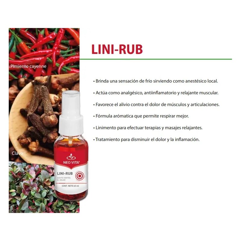 Lini Rub Neovita Relajante Muscular Antinflamatorio Analges