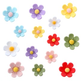 14Pcs Cute Colorful Flower Fridge Magnets Refrigerator Magnets Mini 3D Six-Petal Flower Crafts Decorative for Dry Erase Board Lockers Whiteboard Office Kitchen Locker