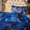 Herside Dark Blue Jacquard Duvet Cover Set Double Bedding Set