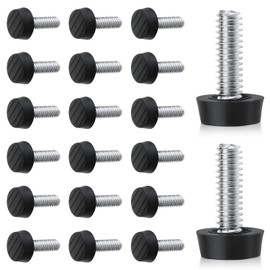 SAVITA 20pcs Patio Furniture Replacement Feet, 1/4-20 Inch Adjustable Furniture Levelers Screw Galvanized Steel Glide Furniture Leveling Feet for Table Chair Cabinet Patio Furniture Legs