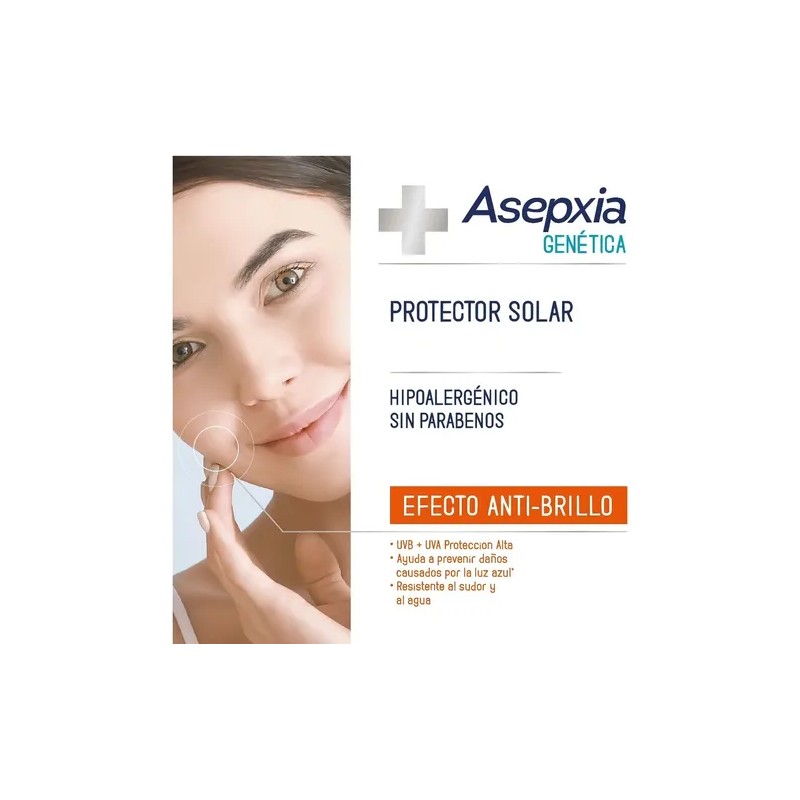 Protector Solar Asepxia Genética FPS 50 Efecto Matificante Resiste al