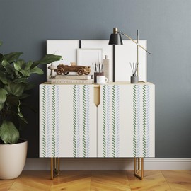 Danmyho Green Blue Lines Peel and Stick Wallpaper Herringbone Self Adhesive Wall Paper Modern Geometric Stripe Removable Contact Paper for Bathroom Living Room Wall Decor 17.7"x118"