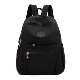 Ecohaso Women's Fashion Backpacks, Small Backpacks for Women Mini Nylon Waterproof Anti Theft Rucksack Women Travel Handbag (Black)