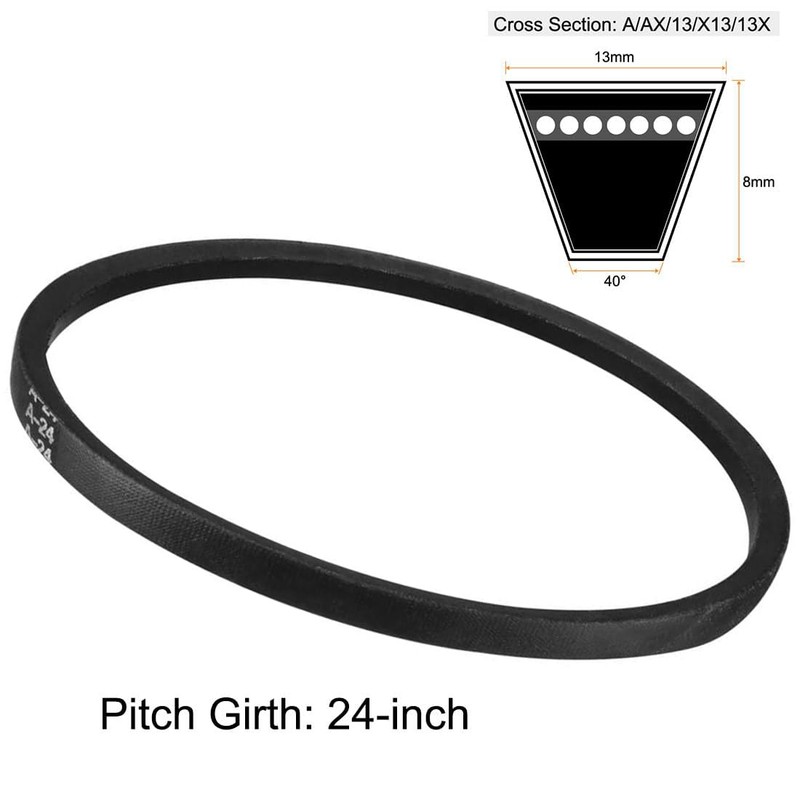 TA-VIGOR A-24 Drive V-Belts 24" Inner Circumference 13mm/ 1/2" Width,
