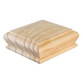 Cambridge Clear Pine Pyramid Newel CAPS 90mm, Full Stair Newel Post Cap 120x120x50mm, Recessed to Suit a 90mm x 90mm Newel