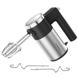 Powerful 600W Hand Mixer, 5-Speed Electric Hand Held Mixer for Baking, Lightweight Stainless Steel Hand Beaters *2 & Dough Hooks*2 with Eject Button, Kitchen Mixer for Cream, Cookies, Dough-Grey