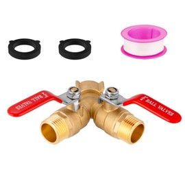 Liyquint 2-Way Heavy Duty Brass Hose Splitter - 3/4 Inch GHT Thread Metal Y Valve Connector for Garden Tubes, Lawn Irrigation & Outdoor Faucets - Leak-Proof Professional Grade Zinc Alloy Fittings. (1)