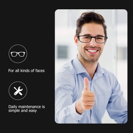 EXCEART - 3.0 Nearsighted Glasses Folding Reading Glasses Black Myopia Glasses Long Distance Eyeglasses with Portable Case