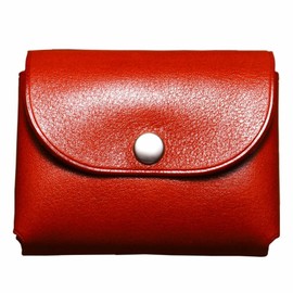 Yanukgora Women's Mini Wallet, Genuine Leather, Prevents Bills from Breaking, Compact Wallet, red