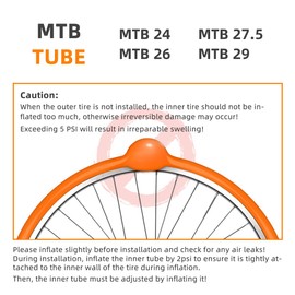 CYCLAMI Bike Tire Tube for Road/MTB/Gravel, Bike Inner Tube with 45/65/85mm Presta Valves, Ultra-Light & Puncture Resistant TPU Inner Tube (2P-Mtb26 X 1.9-2.5 (45mm Valve))