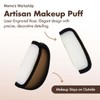 Momo's Workshop Rose Tatami Makeup Sponge Set,Double-Sided Flat-Edge Shape Rubycell