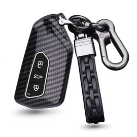 ontto ABS Car Key Case Suitable for VW Golf 8 R GTI ID.3 ID.4 ID.6X Seat Leon MK4 Skoda Octavia Enyaq 2020-2022 Car Remote Control Cover Key Fob Key Case Key Box Black