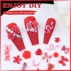 Kikonoke 2 Boxes 3D Flower Nail Charms Butterfly Bow Snake
