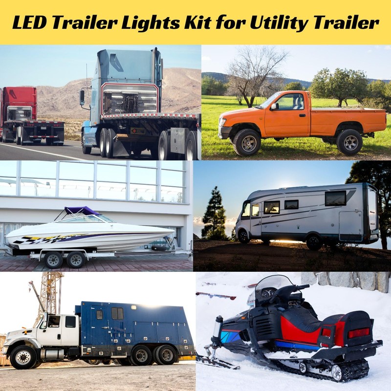 EXERAUO 6 Inch Oval Led Trailer Lights Kit with Mounting