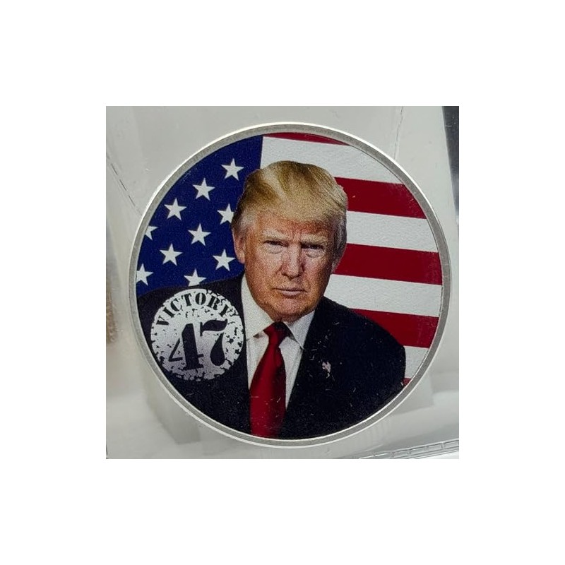 1 oz 2025 silver colorized Trump Round Victory 47 president