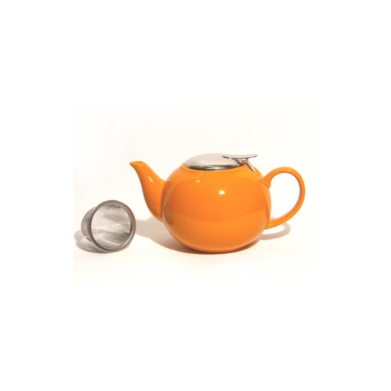Mahamosa Orange Ceramic Infuser Teapot (Tea Pot), 24 oz capacity