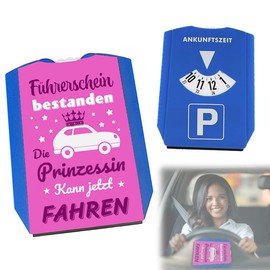Plastic Parking Disc, Princess Parking Disc with Saying Driver's Licence Passed Car Accessories for Adult Drivers, Avoid Parking Tickets for Women, Pink, Girls