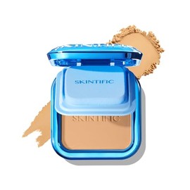 SKINTIFIC Base de Maquillaje en Polvo, Base en Polvo Compacta de Cobertura total Ultra Cover, Matifica y Controla Brillo por 16 h, Minimiza la aparien