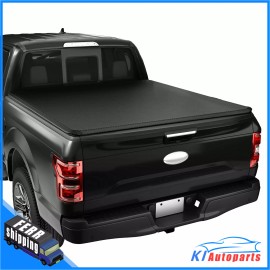 Love4kiki-Direct Lock Soft Roll Up Tonneau Cover For 2004-2014 Ford F-150 With 6.5Ft Short Bed