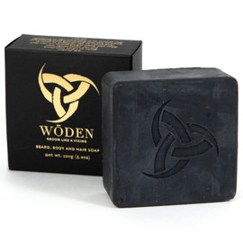 Woden Men's Natural Soap Bar - Beard, Body and Hair 120g | Groom like a Viking | Oud Wood Essence | Oudin