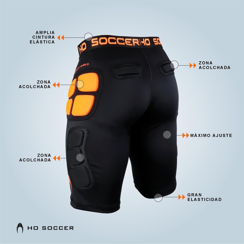 HO Soccer Impact Shield SR Goalkeeper Shorts, Unisex, Adult, Black,