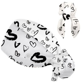 Working Cap Scrub Caps for Women, Nurse Hat Women Ponytail, Scrub Hats with Sweatband Buttons Adjustable Nurse Caps