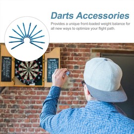 Baluue 12 Piezas Eje de dardo Ejes de Dardos vástago del Eje del dardo Suministros de Juego de Dardos Tallos de Dardos Resistentes al Desgaste Hilo Accesorios Poste de Aluminio