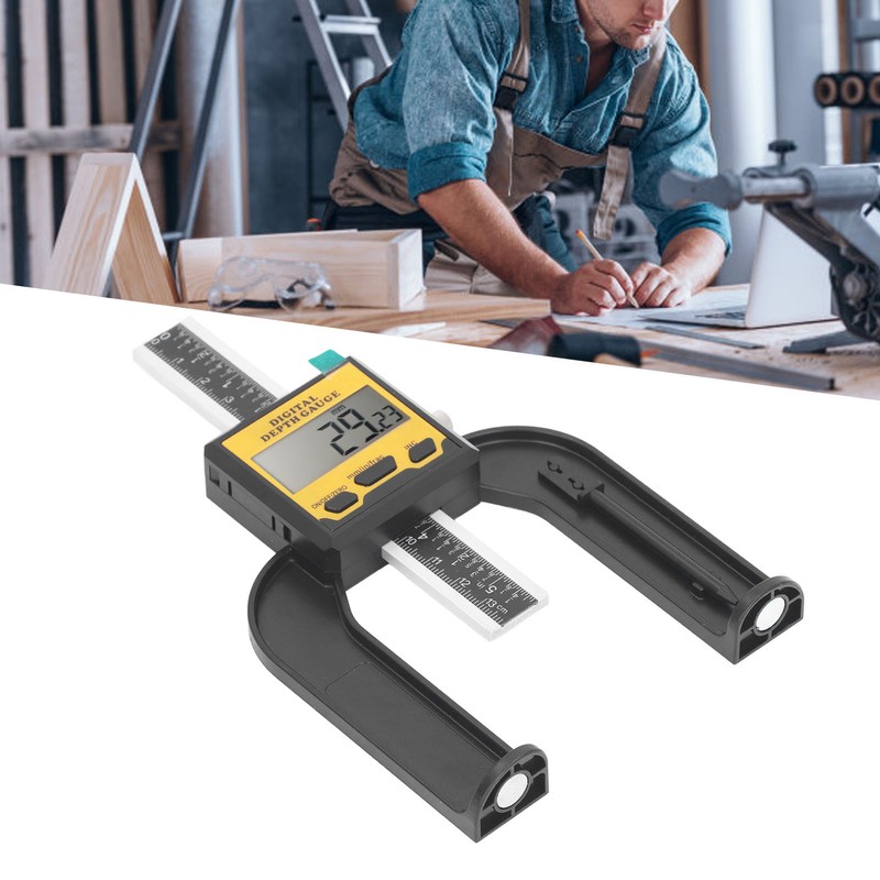 Digital Depth Gauge 0.01mm Resolution Woodworking Height and Depth Measurement