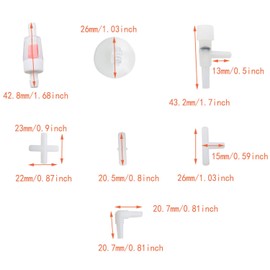 DGZZI 60PCS Oxygen Regulator Valve Aquarium Air Control Fittings Aquarium Air Connector Tee Straight Straight Right Angle Air Hose Suction Cup 10pcs Each Stop Valve Oxygen Regulator Valve 5pcs Each