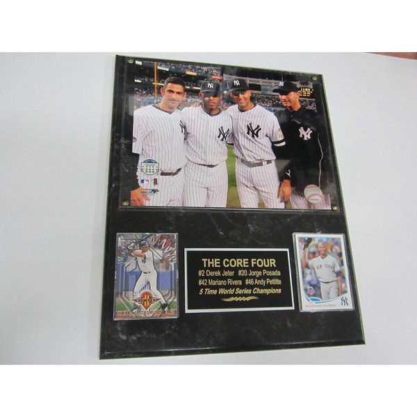Derek Jeter Andy Pettitte Mariano Rivera Jorge Posada Yankees 2 Card Collector Plaque #1 w/ 8x10 Photo CORE Four
