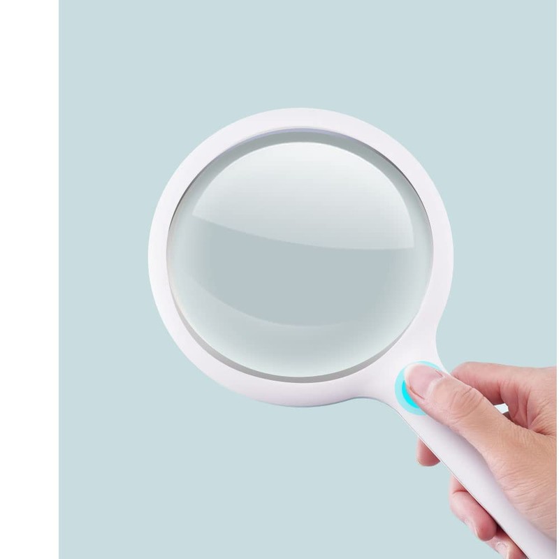 LHWCCPIT Rechargeable Magnifying Glass with 20 LED Light, 30X Handheld