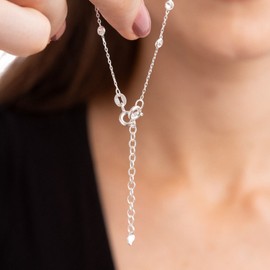 Vivah Concept Dainty Teardrop Collection Set - Lariat Necklace, Earrings and Bracelet