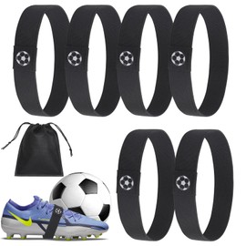 UOCAI Shoelaces Fixing Strap Football, Pack of 6 Fixing Strap for Football Boots, Children, Adults, Triathlon Shoe Laces Holder Loosen for Football, Artificial Grass, Football Shoes with Storage Bag