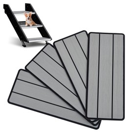 OCEANBROAD EVA Foam RV Step Cover 16''L x 6.5''W 4 Pack with Self Adhesive for Ladders Trailers Truck Campers RV Steps Treads, Gray