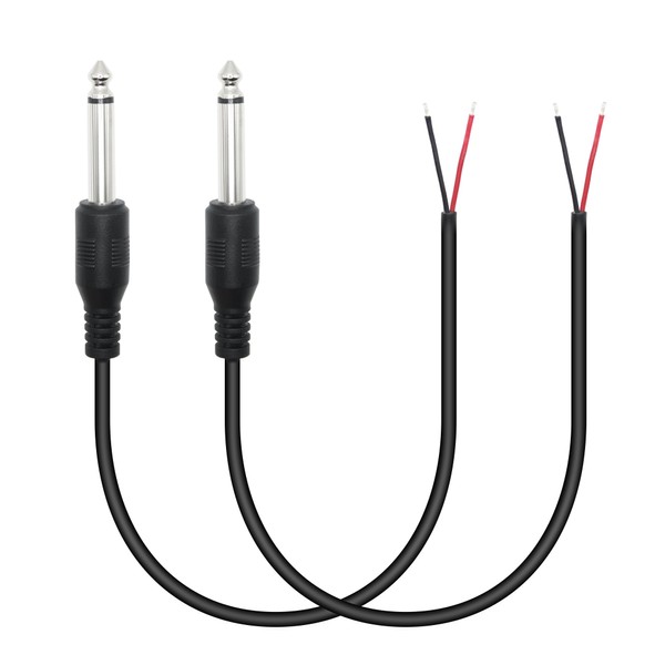 1.65ft 6.35mm Male Plug to Bare Wire Open End Audio