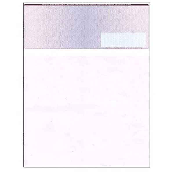 Compuchecks HIGH Security Blank Check Paper Compatible with QuickBooks - 50 Burgundy/Blue Cubed Checks On Top Print Easy Your Computer Checks for Business Or Personal Use - Paper Weight # 28