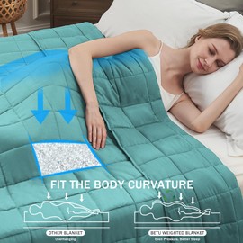 Weighted Blanket for Adults (20lbs, 80"x87" King Size) - Cooling and Soft Heavy Blanket for 130-220lbs with Premium Glass Beads - Breathable Thick Blanket for All-Season Sleeping Comfort - Teal